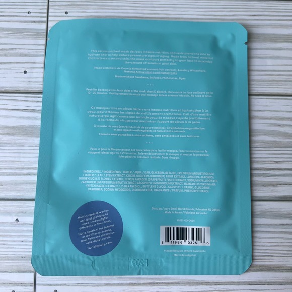 NEW Nuria Hydrate Moisturizing Toner + Replenishing Biocellulose Maskface Care - Picture 6 of 11